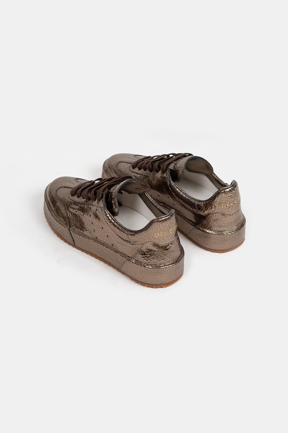 Del Carlo Blade Sneaker in Crack Lamé Pirite
