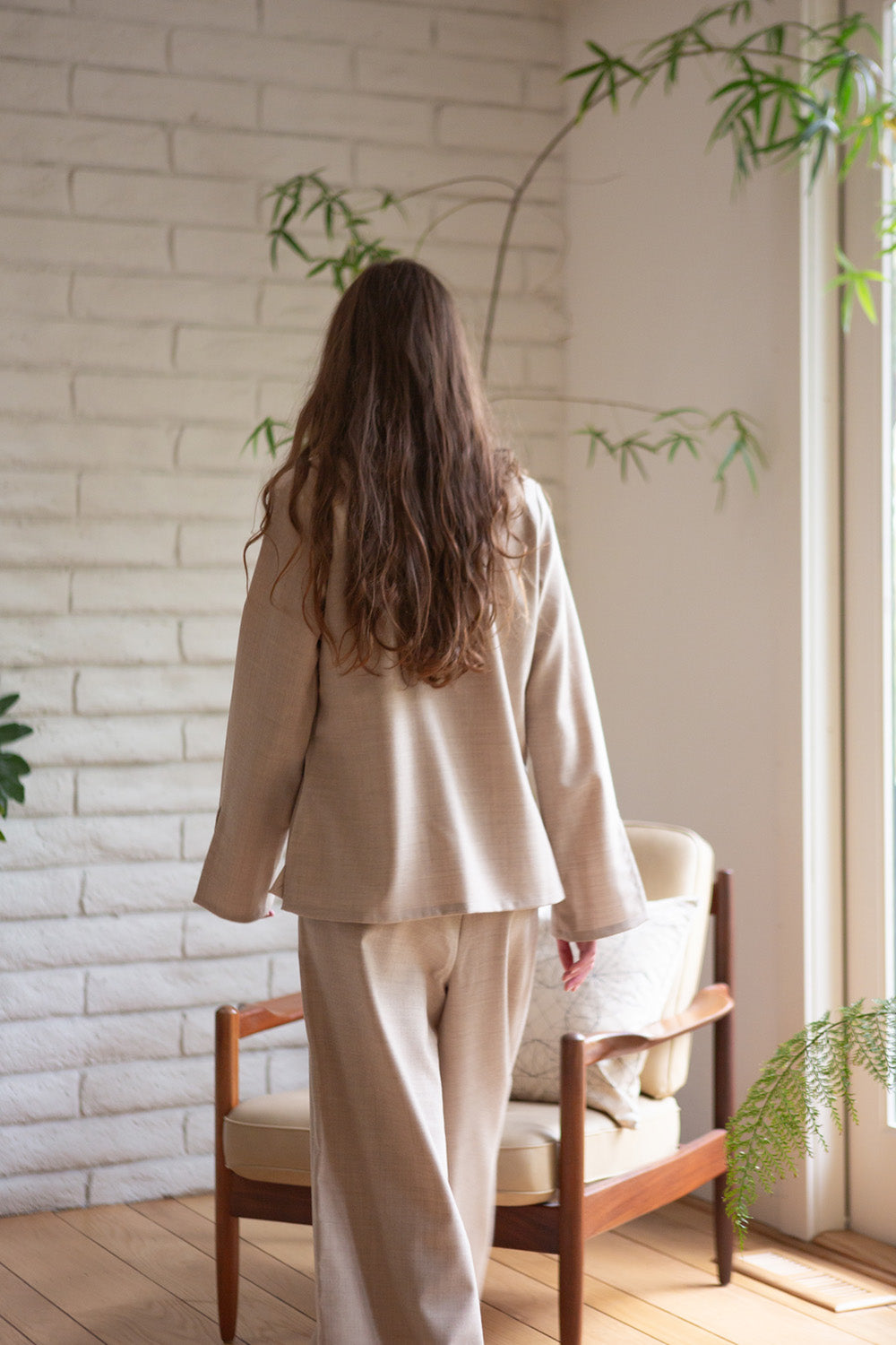 Diego Wool Top in Limestone