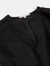 Diego Handkerchief Linen Top in Black
