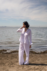 Diego Handkerchief Linen Top In White