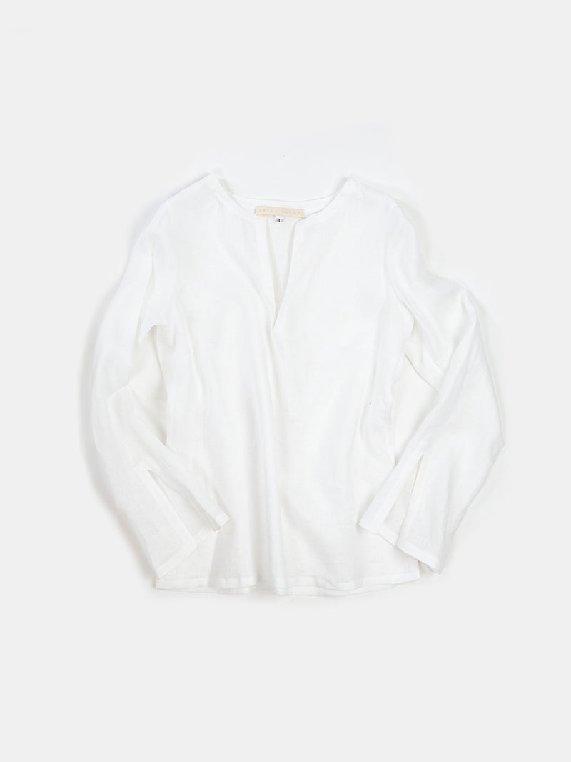 Diego Handkerchief Linen Top In White