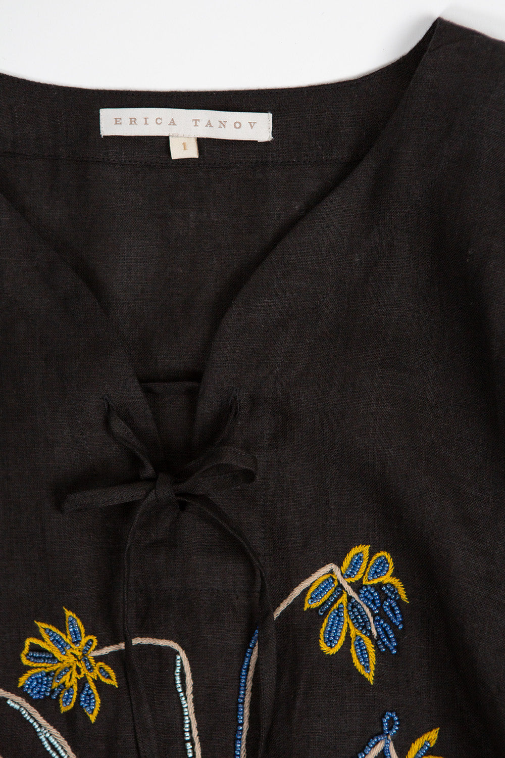 Dresden Embroidered Linen Top In Bloom