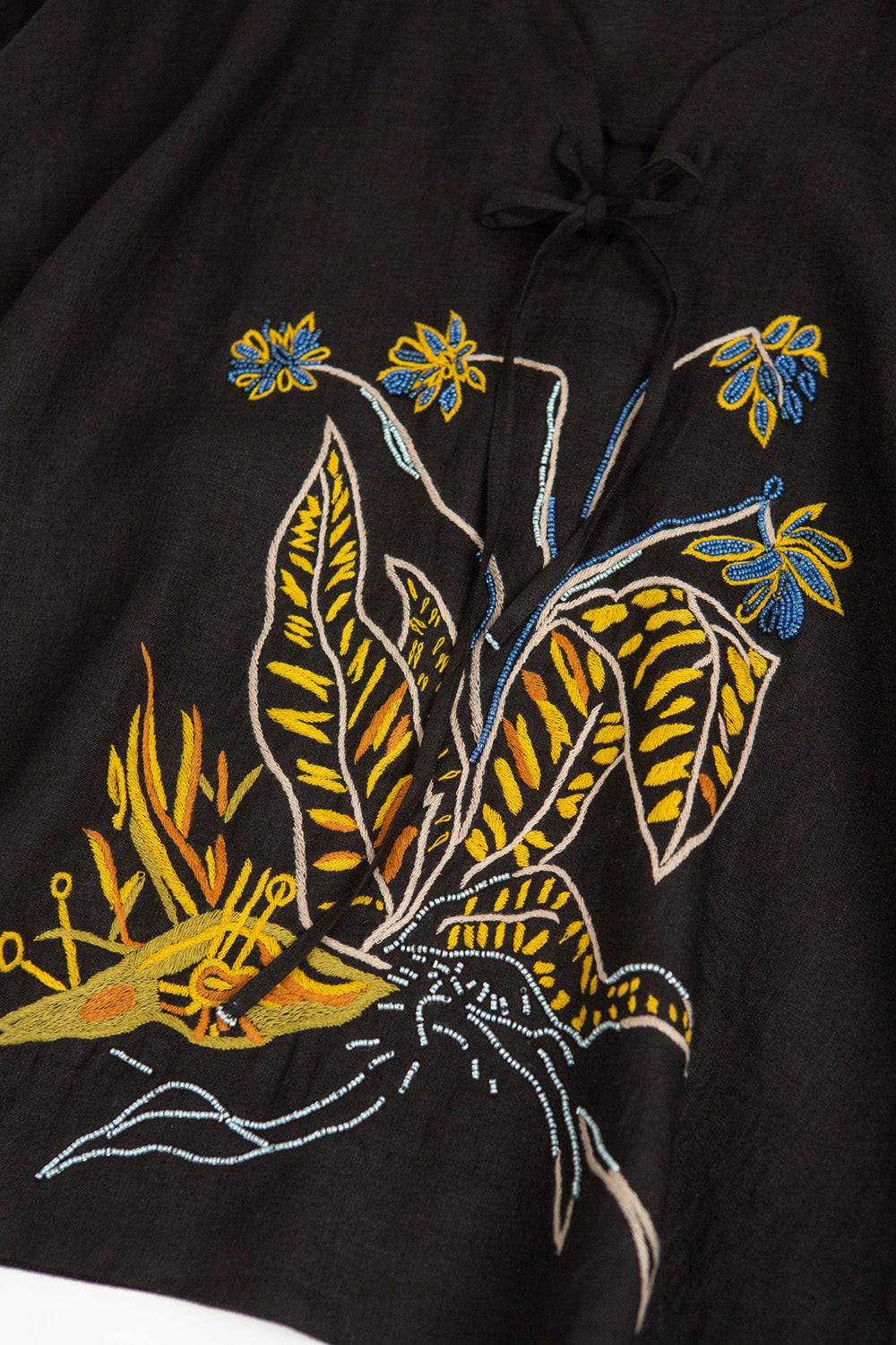 Dresden Embroidered Linen Top In Bloom