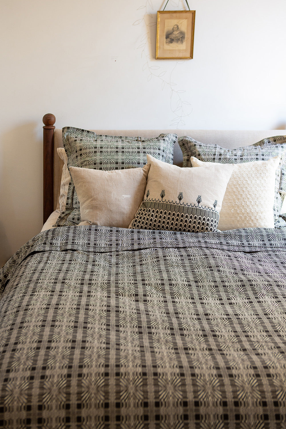 Cotton Duvet Cover in Natural And Black Edgar Allan Poe