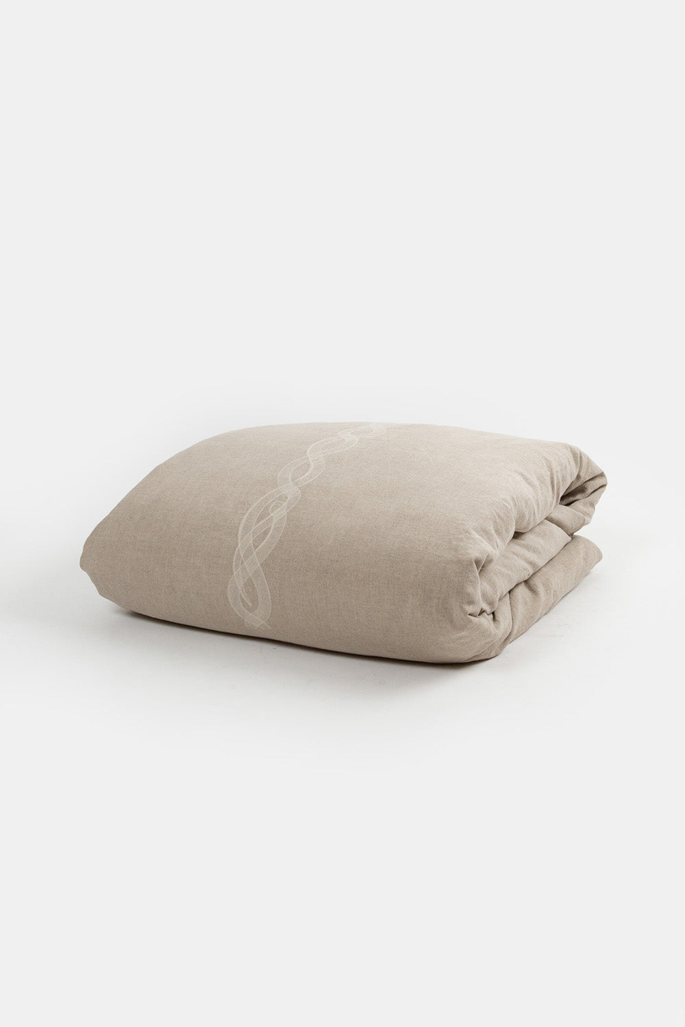 Serpens Embroidered Natural Linen Duvet Cover