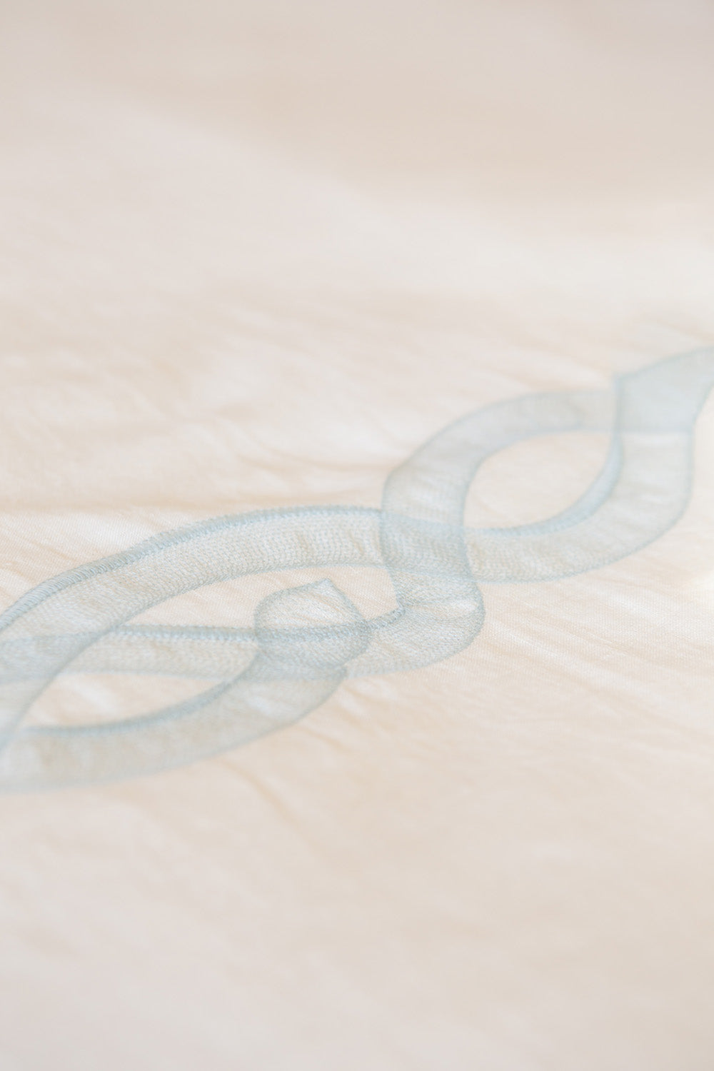 Serpens Embroidered Soft White Linen Duvet Cover
