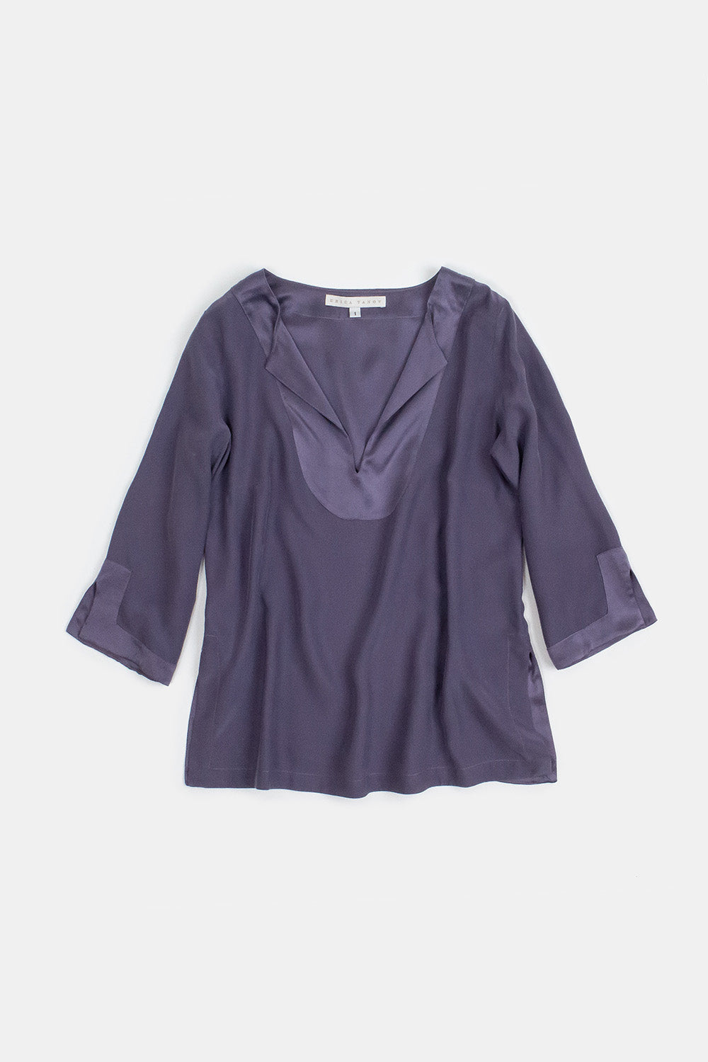 Edo Sueded Silk Charmuese Top In Dusk