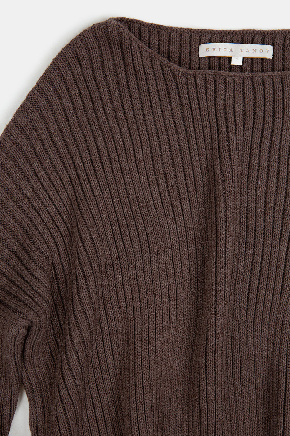 Ellie Pima Cotton Ribbed Pullover in Driftwood