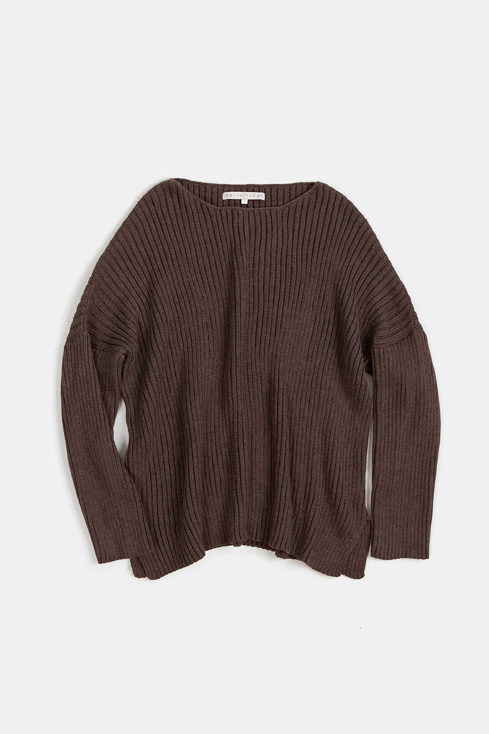 Ellie Pima Cotton Ribbed Pullover in Driftwood