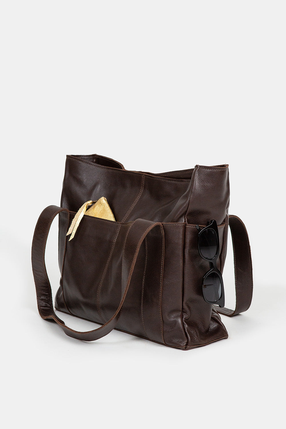 Erica Tanov | Etienne Leather Utility Tote in Nocino
