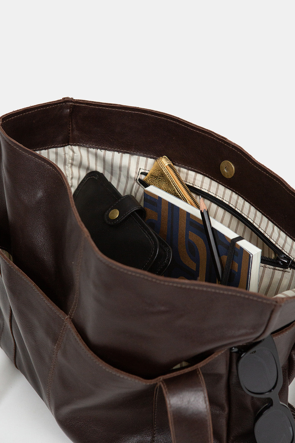 Erica Tanov | Etienne Leather Utility Tote in Nocino