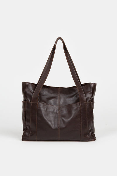 Erica Tanov | Etienne Leather Utility Tote in Nocino