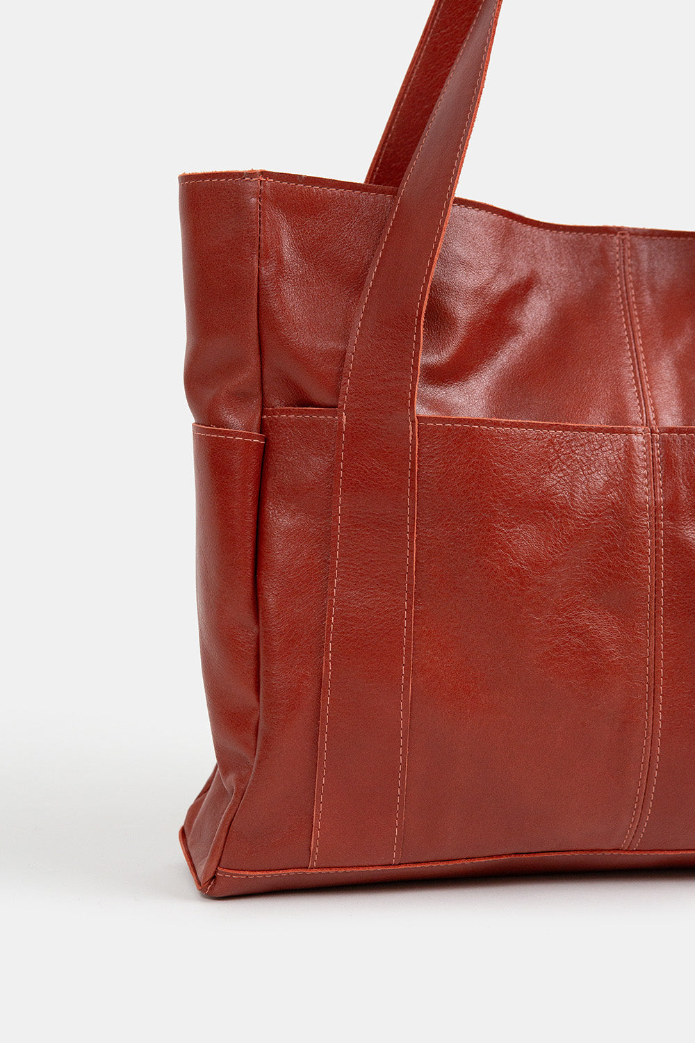 Etienne Leather Utility Tote in Tomato
