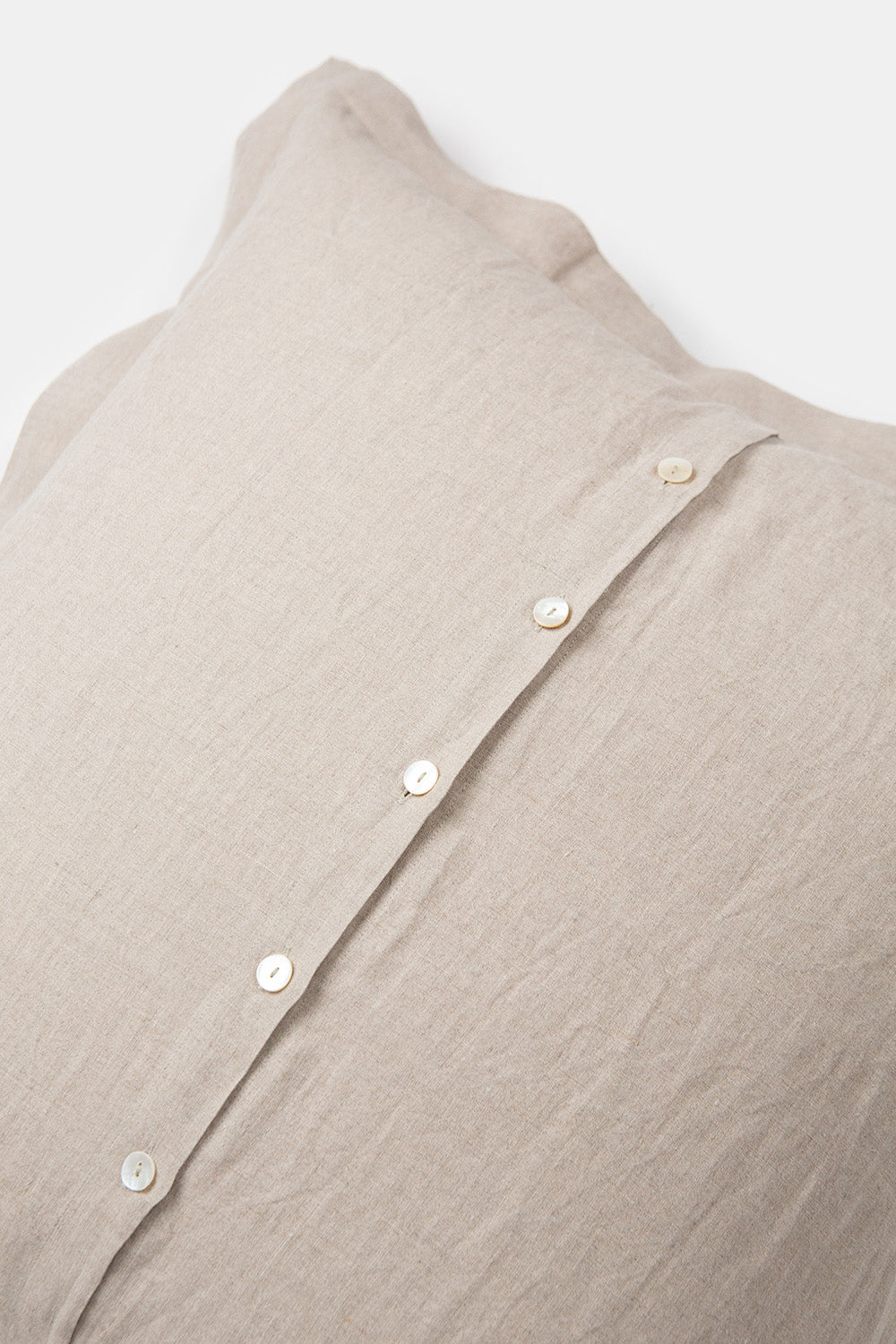 Linen Euro Sham In Natural Solid Embroidery