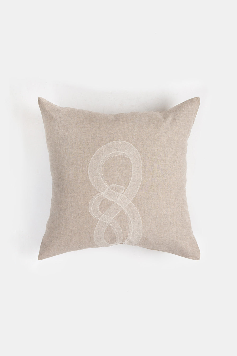 Serpens Embroidered Natural Linen Euro Sham