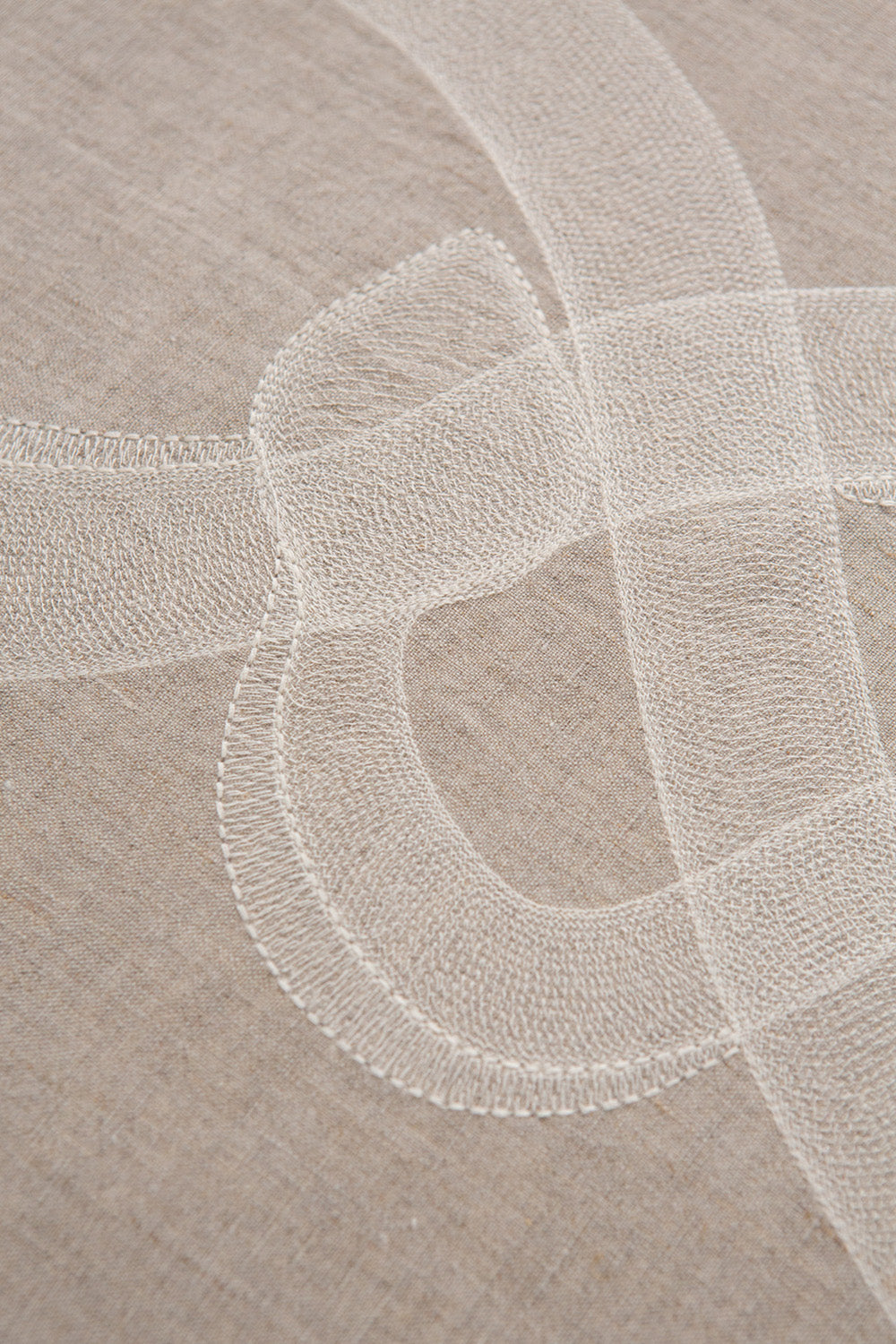 Serpens Embroidered Natural Linen Euro Sham