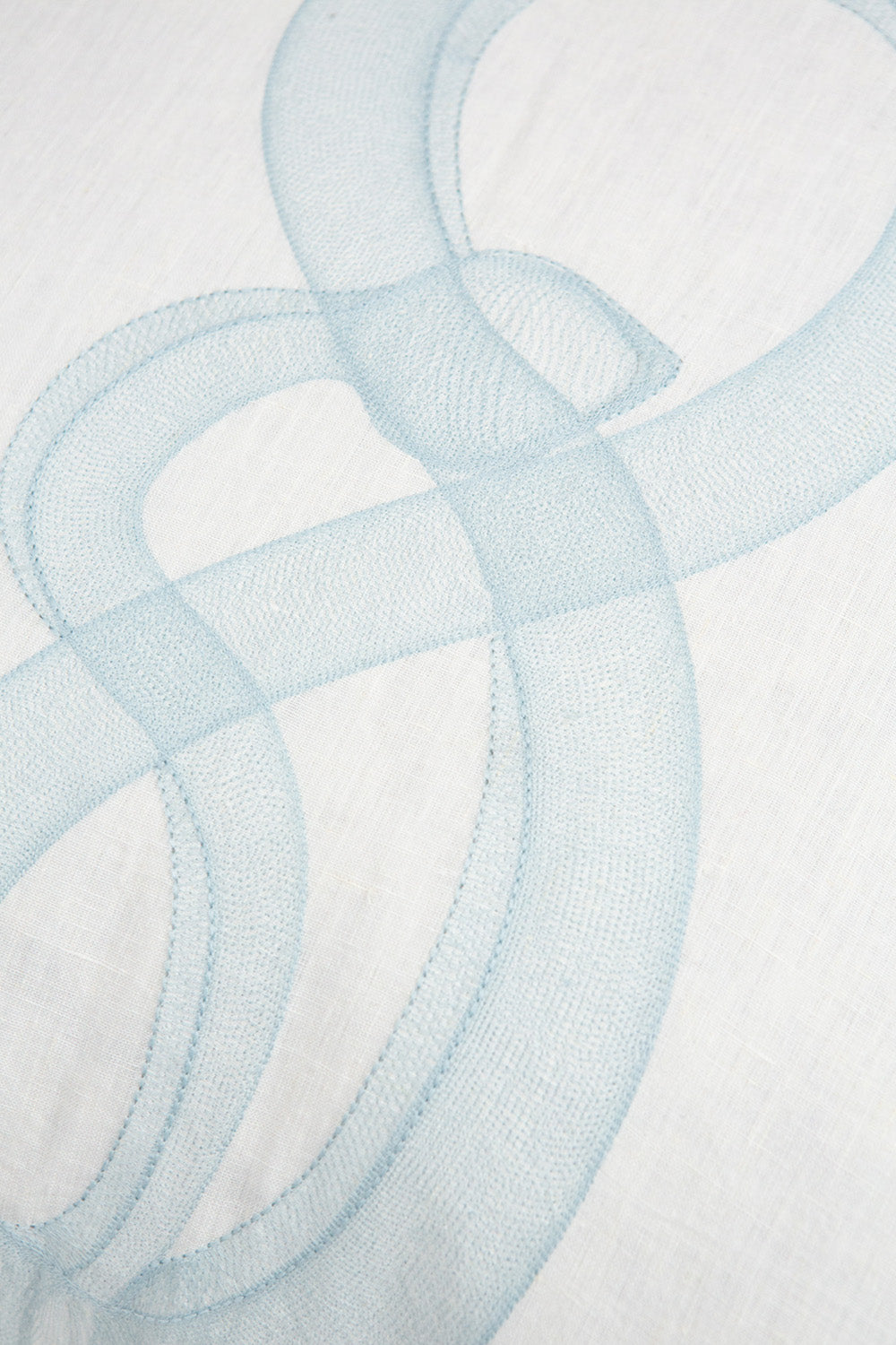 Serpens Embroidered Soft White Linen Euro Sham