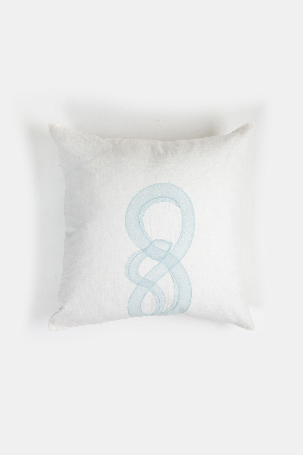 Serpens Embroidered Soft White Linen Euro Sham