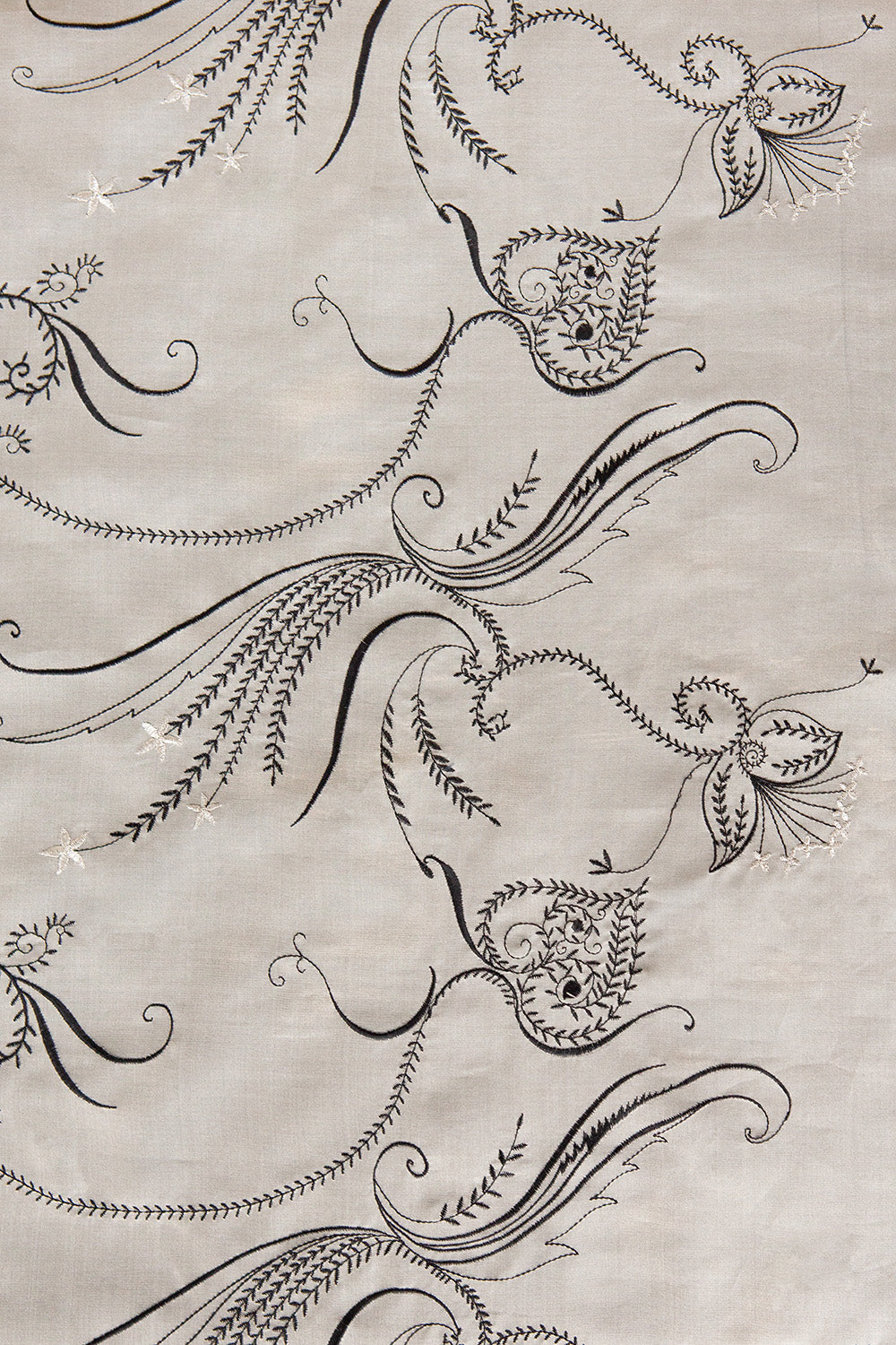 Embroidered Paisley Silk Organza