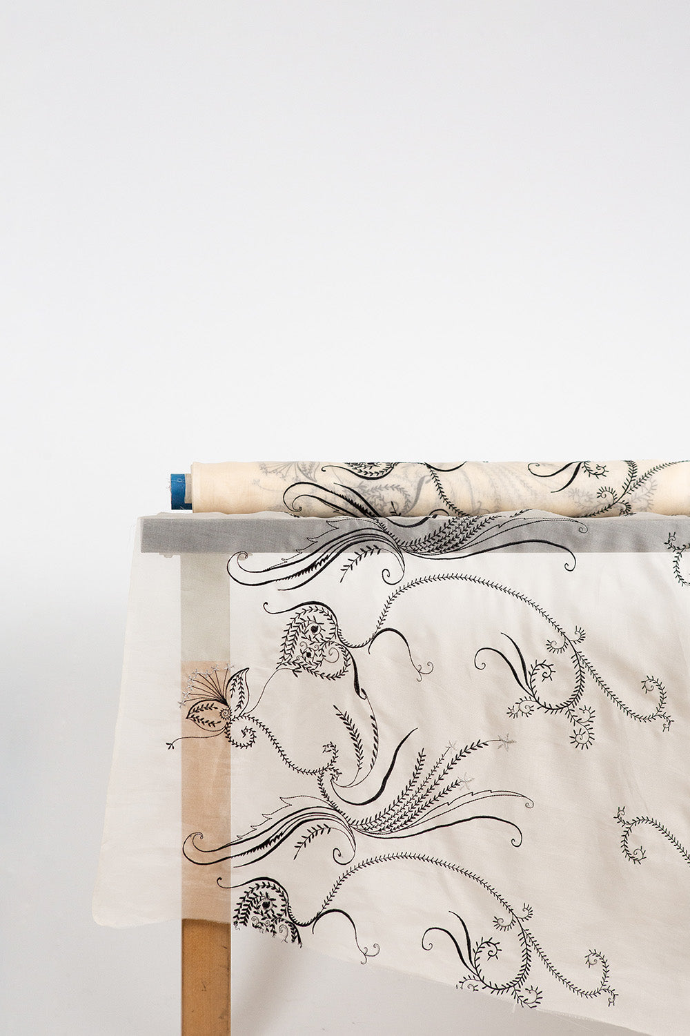 Embroidered Paisley Silk Organza