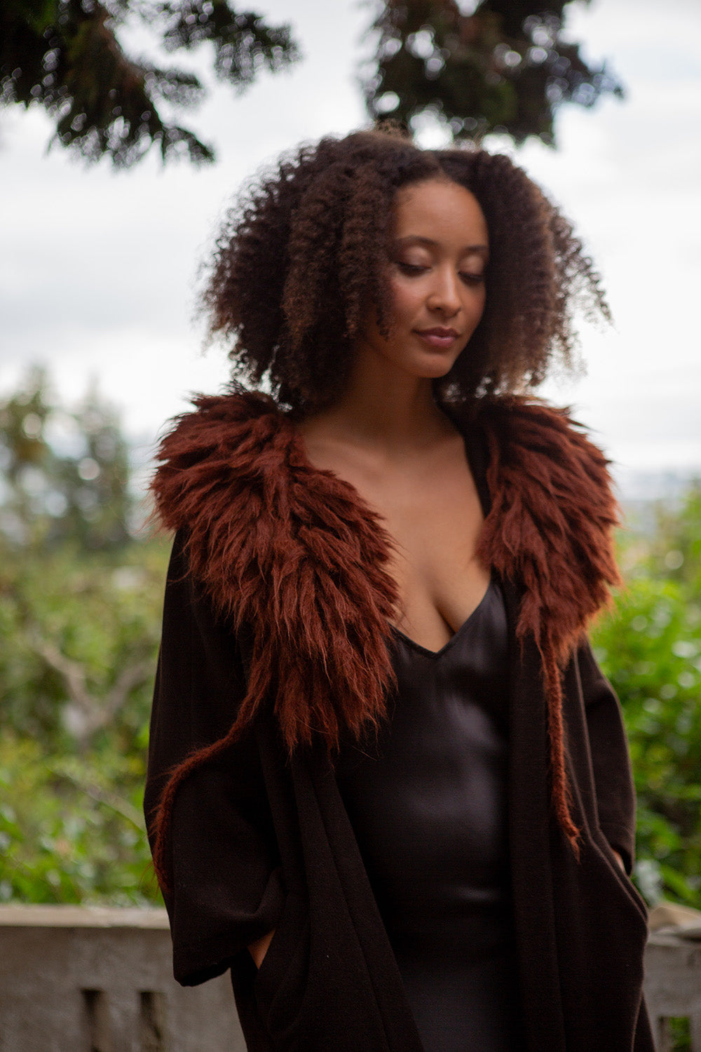 Alpaca Fringe Collar in Amaro