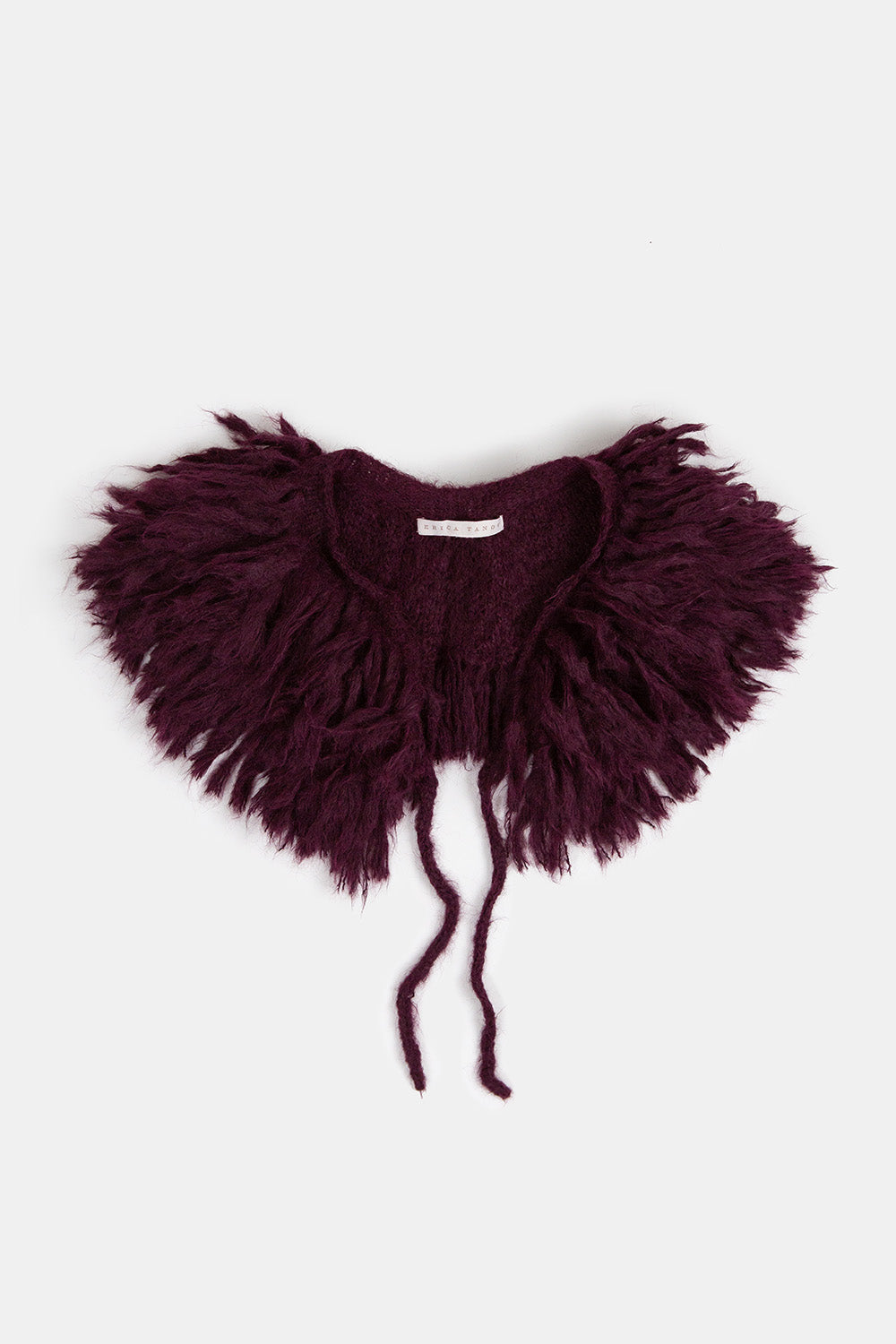 Alpaca Fringe Collar in Aubergine
