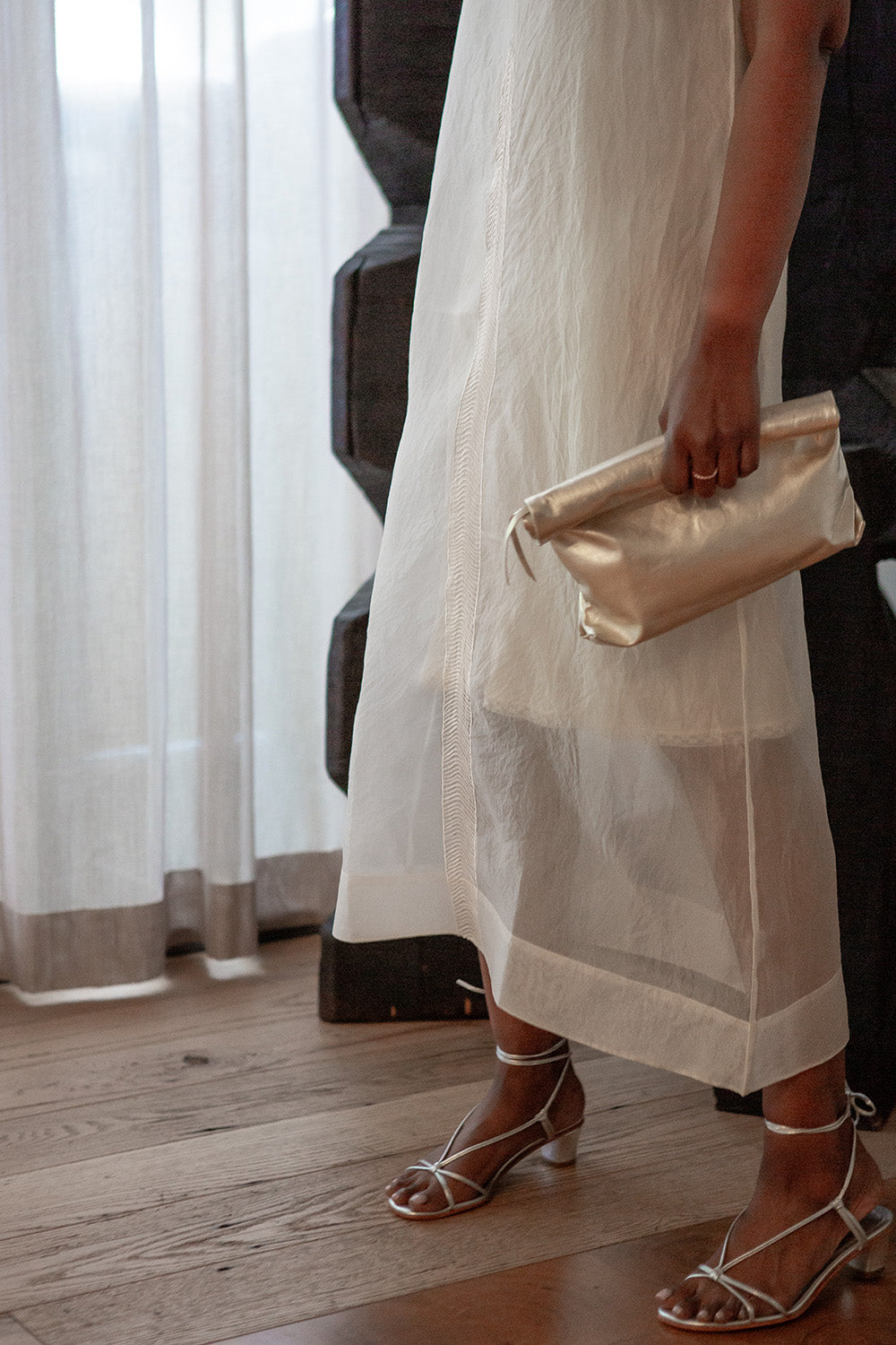 Gamine Embroidered Silk Organza Dress In Ivory Gamine Embroidered Silk Organza Dress In Ivory