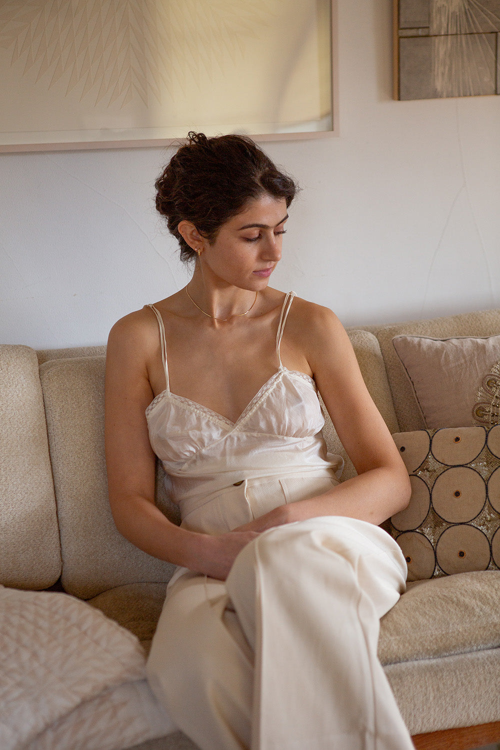 Erica Tanov | Gilda Silk Camisole - Ivory