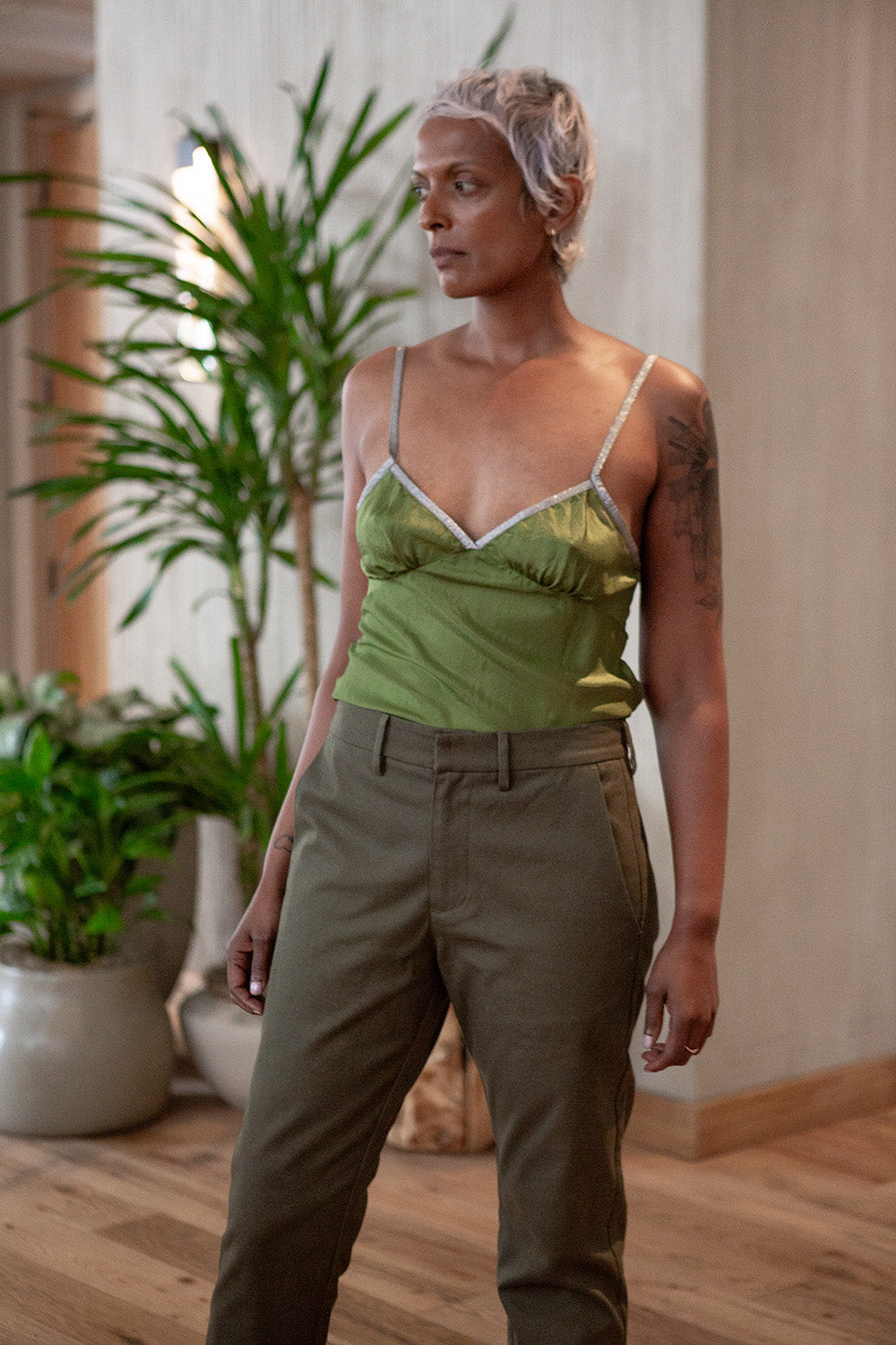 Gilda Petal Silk Camisole in Tourmaline