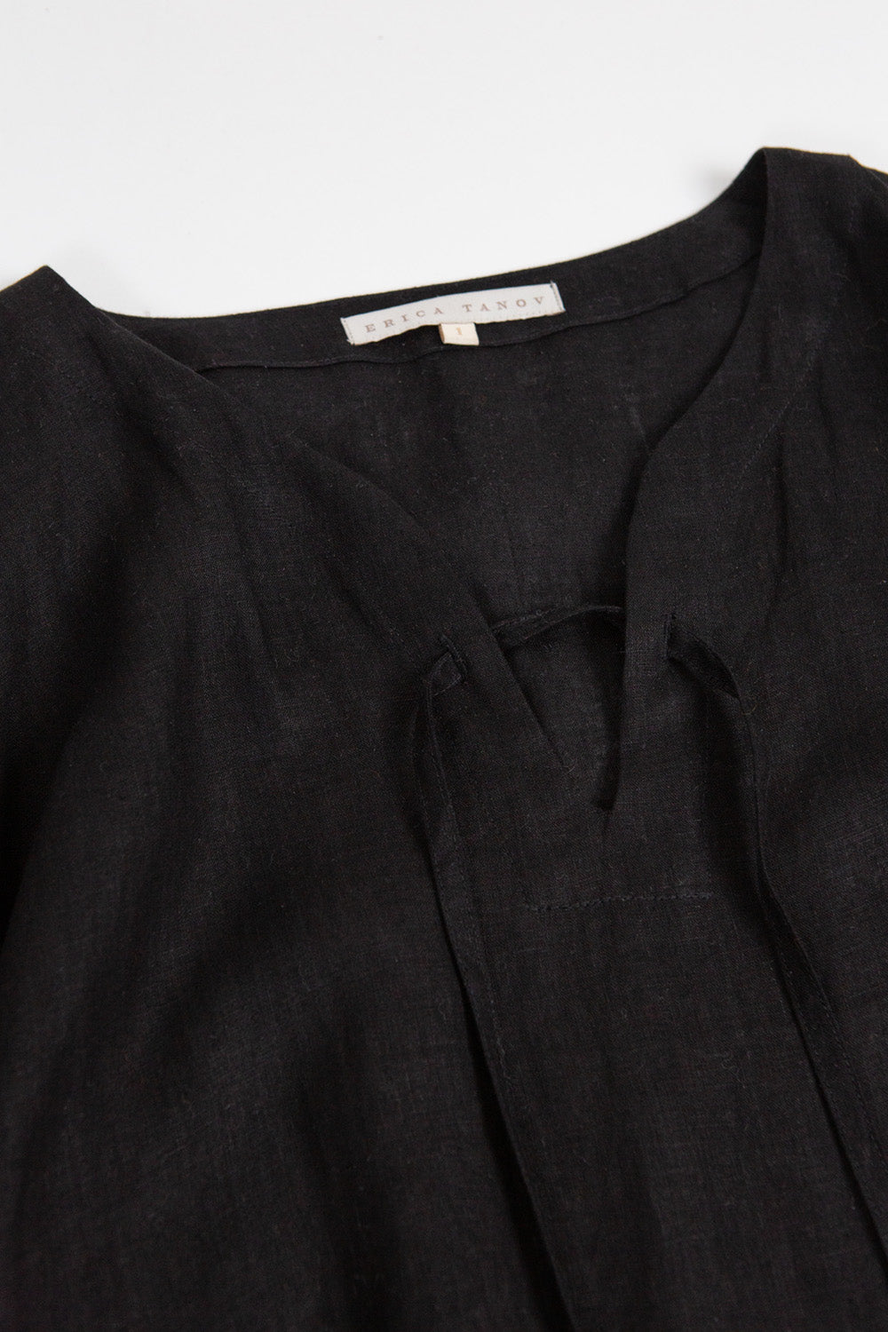 Girard Embroidered Caftan In Serpens Black Linen