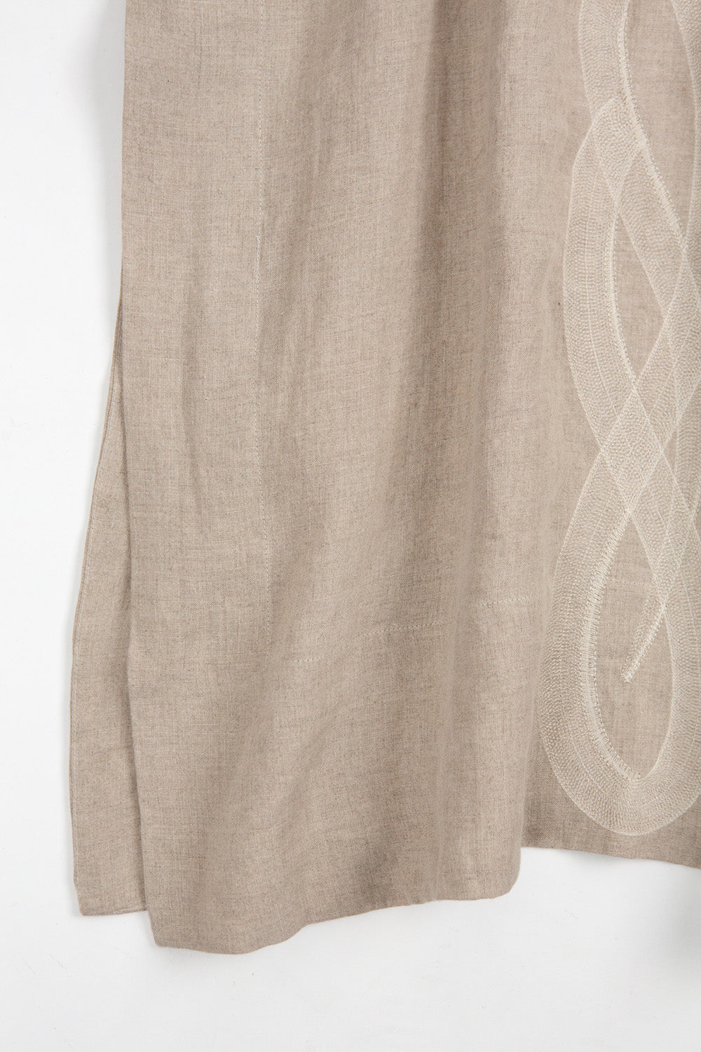Girard Embroidered Caftan In Serpens Natual Linen