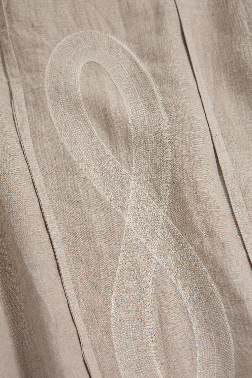 Girard Embroidered Caftan In Serpens Natual Linen