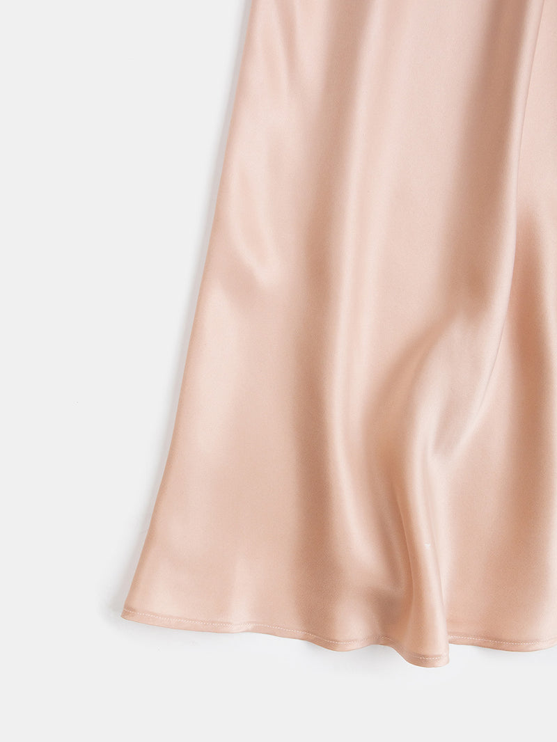 Greta Sueded Silk Charmeuse Slip Dress In Cameo