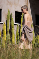 Greta Sueded Silk Charmeuse Slip Dress In Cameo
