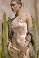 Greta Sueded Silk Charmeuse Slip Dress In Cameo