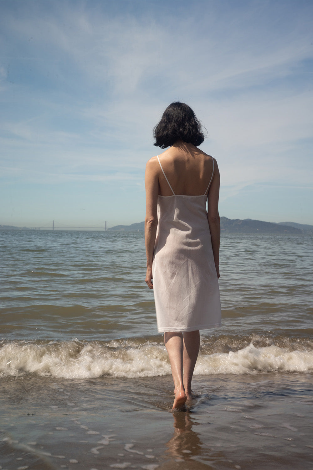 Greta Cotton Voile Slip Dress In White