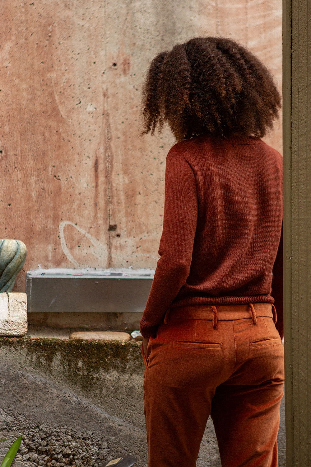 Hudson Cotton Velvet Pant In Cinnamon