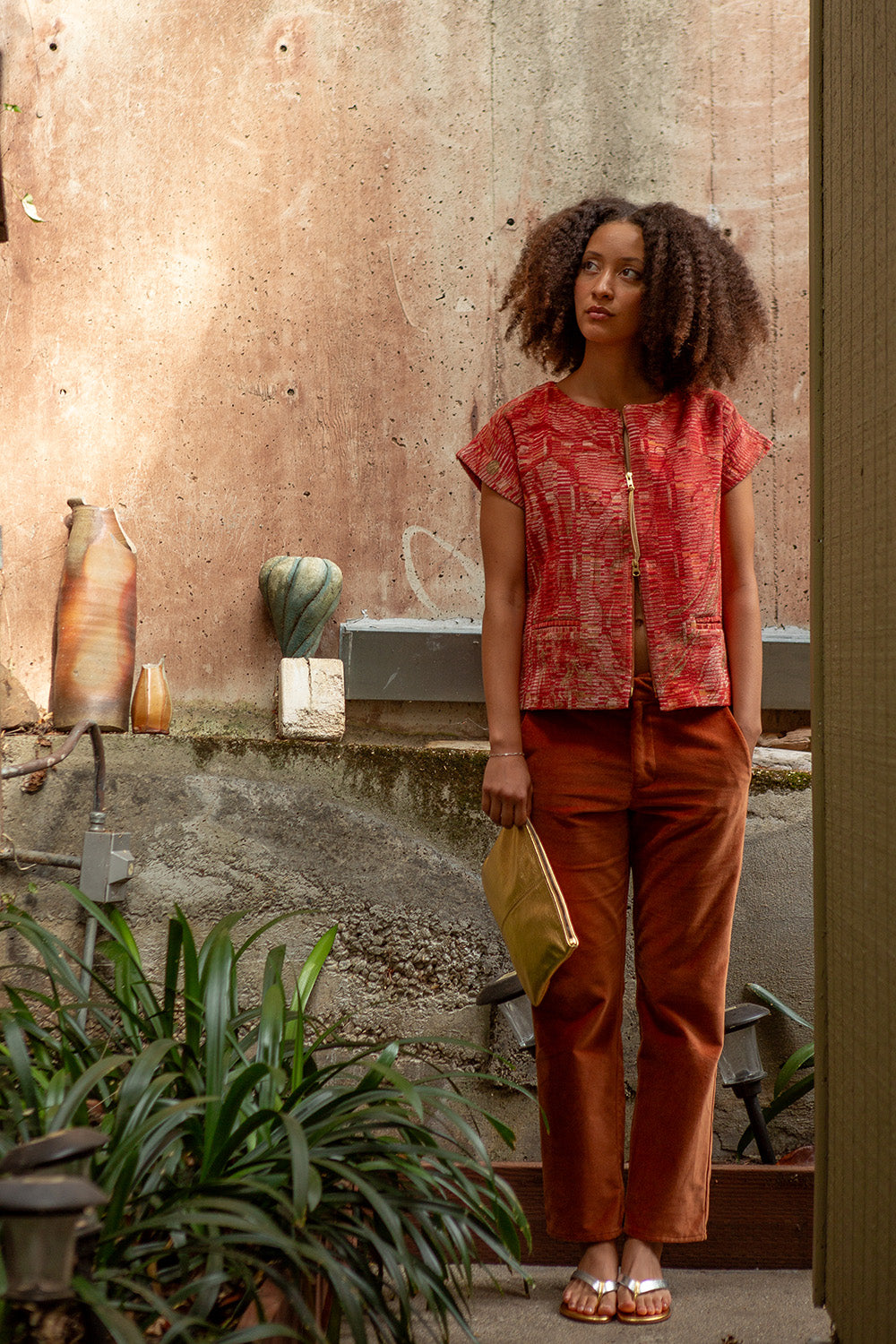 Hudson Cotton Velvet Pant In Cinnamon