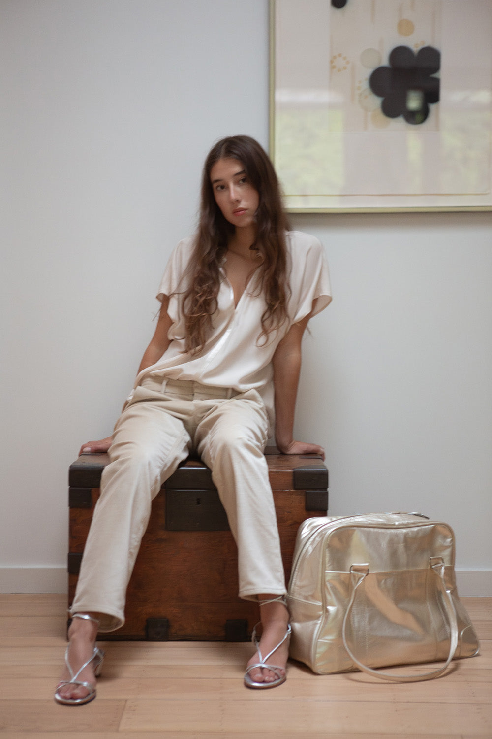 Hudson Cotton Velvet Pant In Porcelain