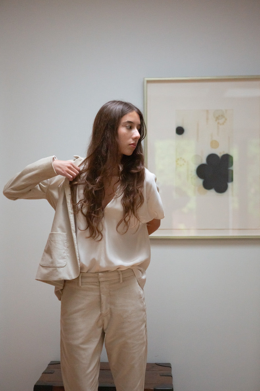 Hudson Cotton Velvet Pant In Porcelain