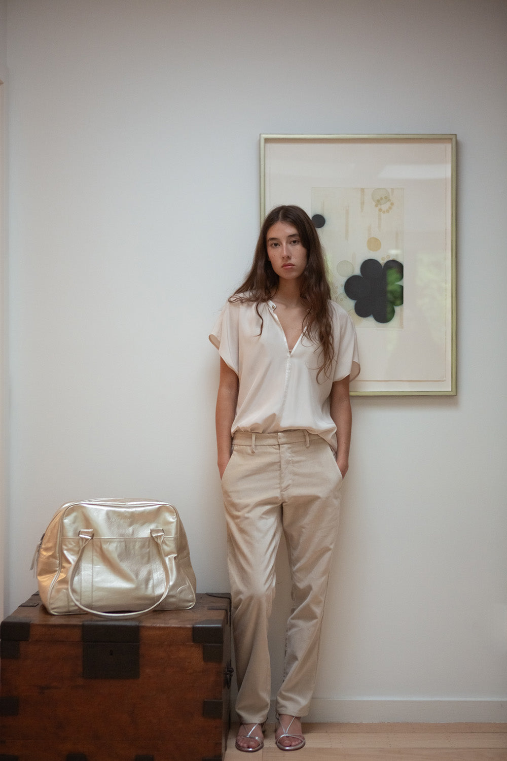 Hudson Cotton Velvet Pant In Porcelain