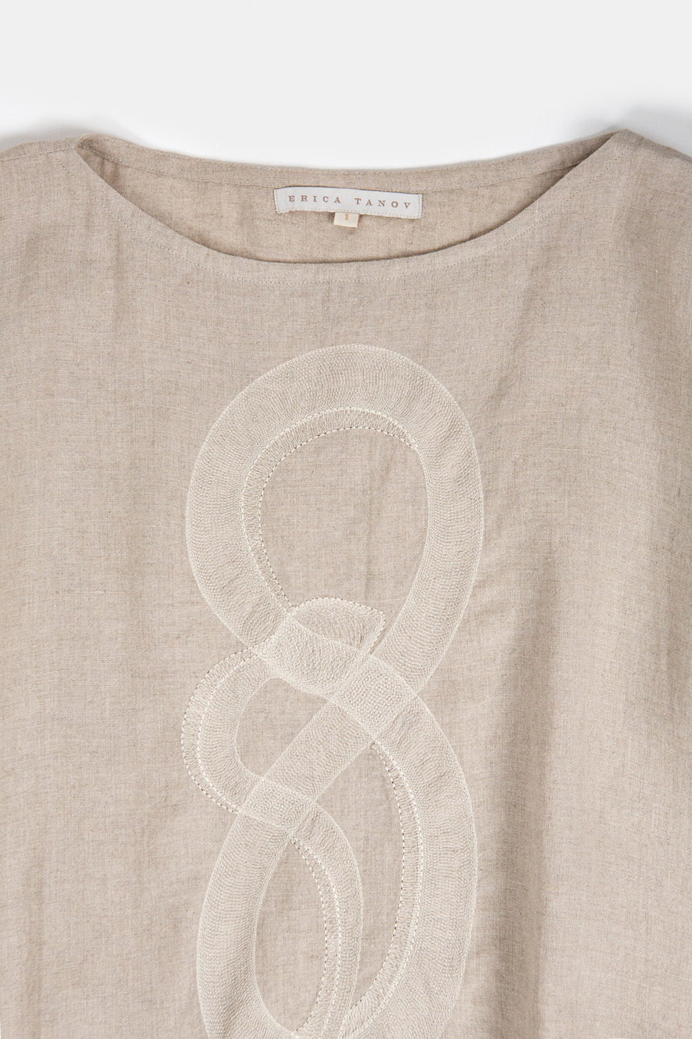 Ines Embroidered Dress In Serpens Natual Linen