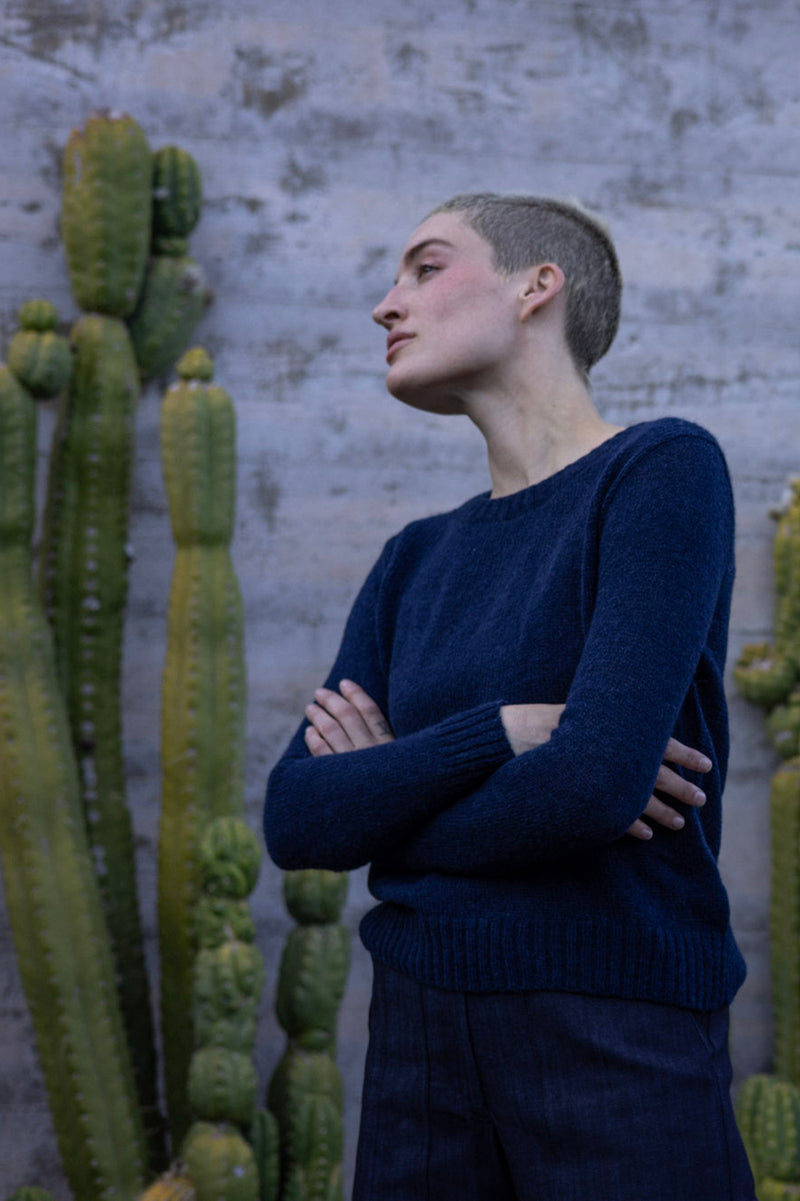 Isla Baby Alpaca Silk Sweater In Midnight