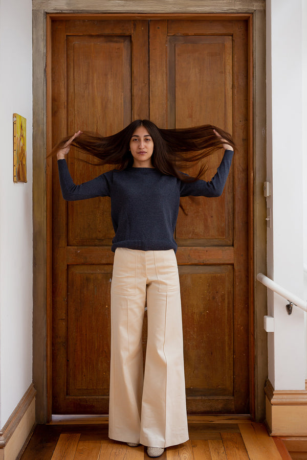 Isla Pima Cotton Sweater In Aegean
