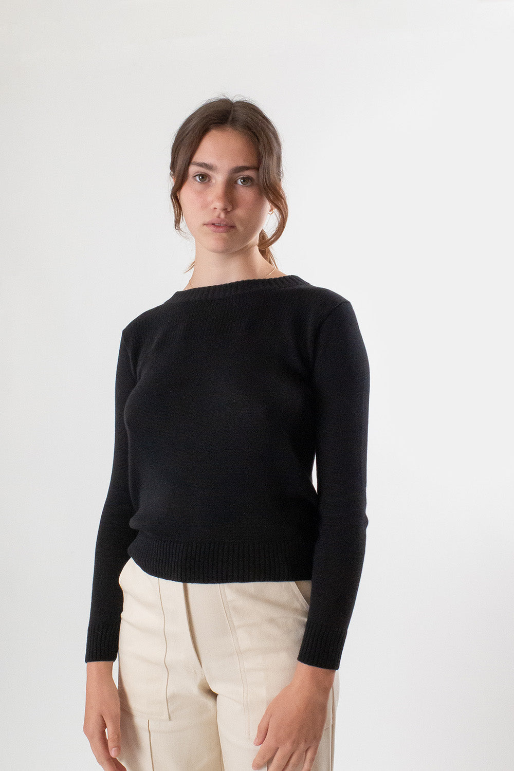 Isla Pima Cotton Sweater In Black