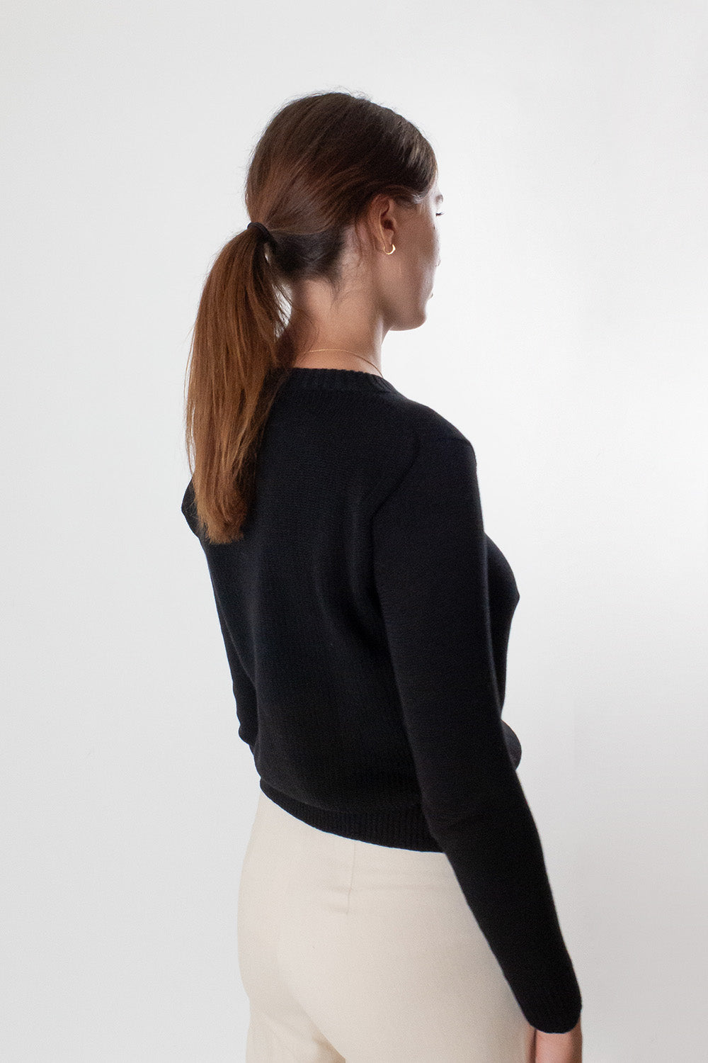 Isla Pima Cotton Sweater In Black