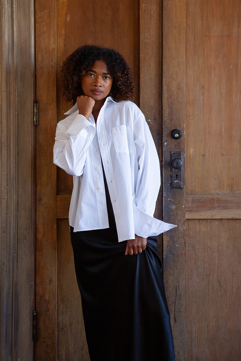 Ivor Cotton French Cuff Shirt In White