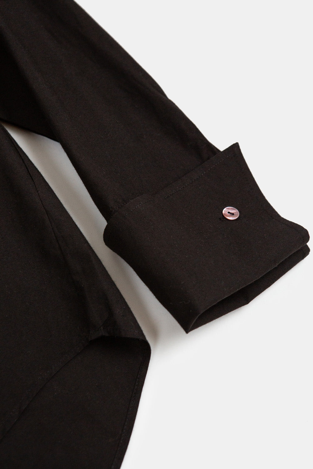 Ivor Cotton French Cuff Shirt In Black