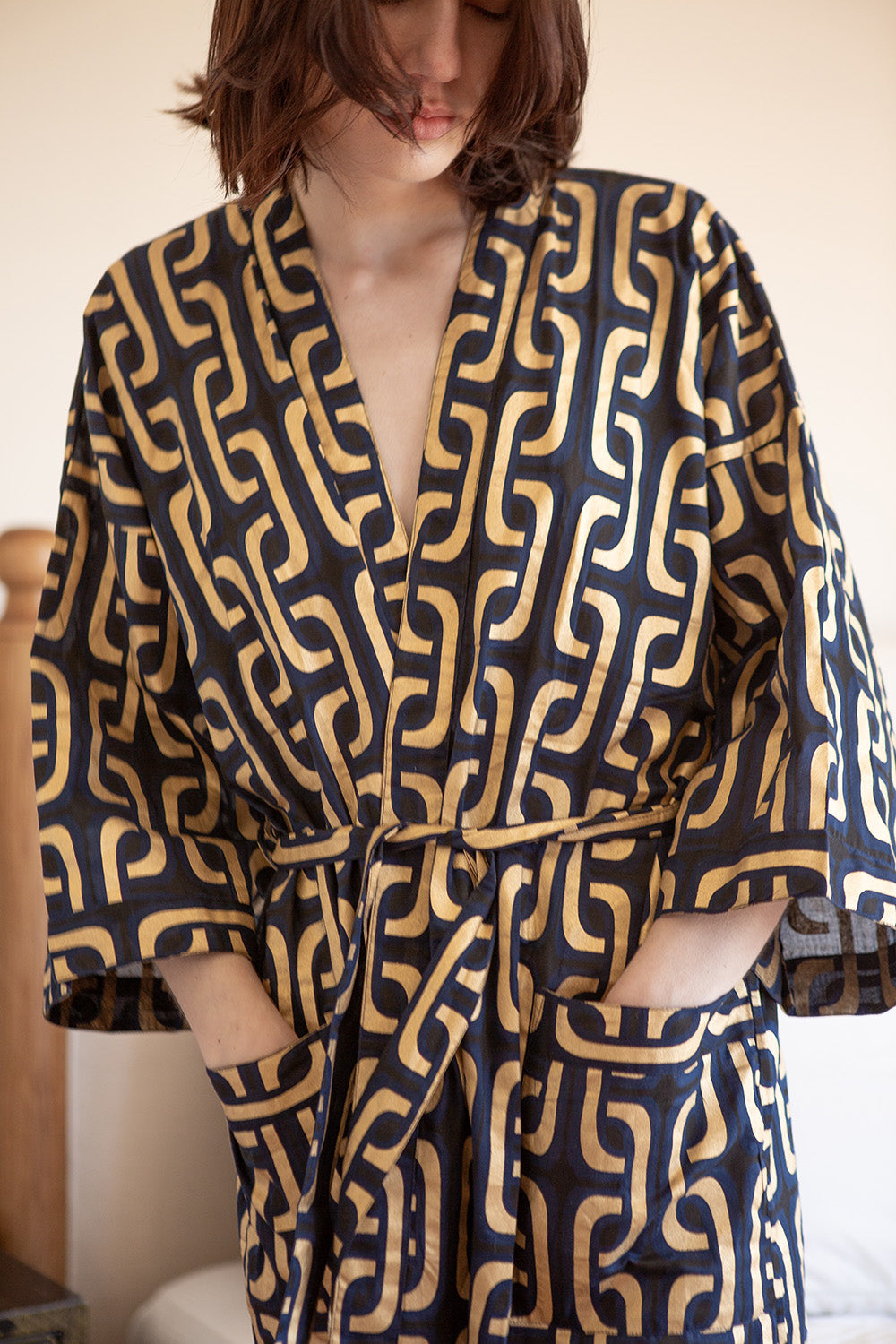 Jaqueline Cotton Robe in Midnight Super 1965