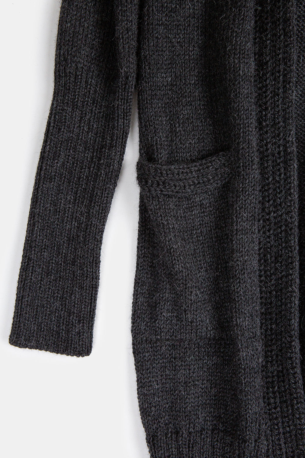 Joan Alpaca Long Cardigan In Charcoal